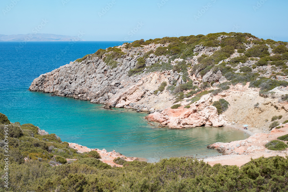 Obraz premium Private bay swimming cove at Greek Mediterranean island, nobody