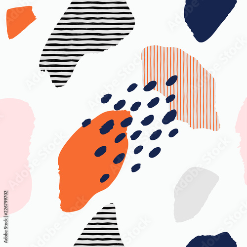 Trendy vector seamless pattern with abstract forms.
