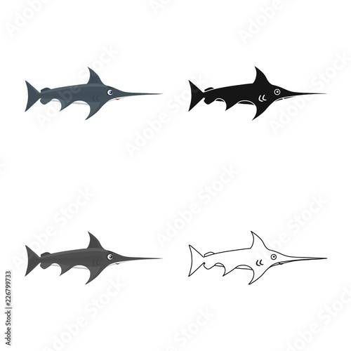 Vector design of sea and animal logo. Set of sea and marine vector icon for stock.