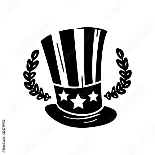 Uncle Sam hat, American Independence Day retro design element vector Illustration on a white background