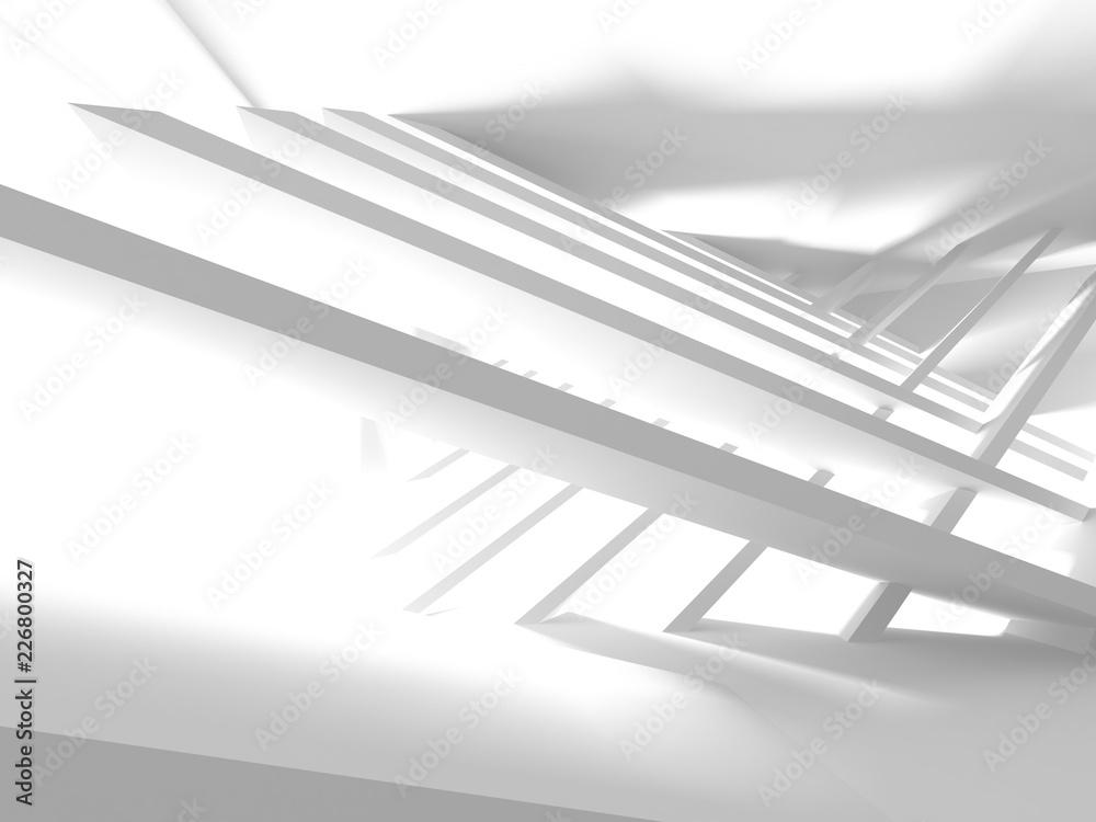 Obraz premium Futuristic White Architecture Design Background