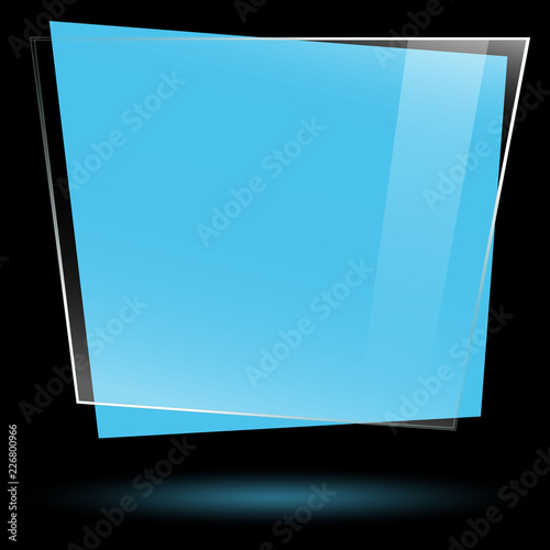 Info Banner mit Glasscheibe