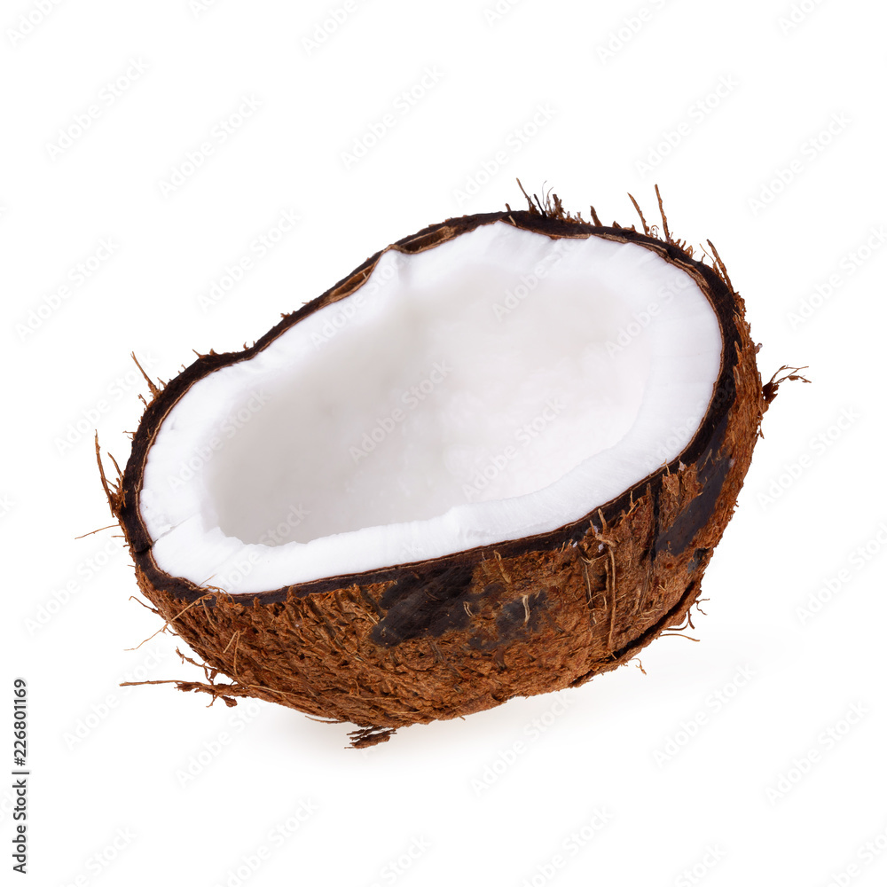 Half of coconuts isolated on a white background Half of coconuts isolated on a white background