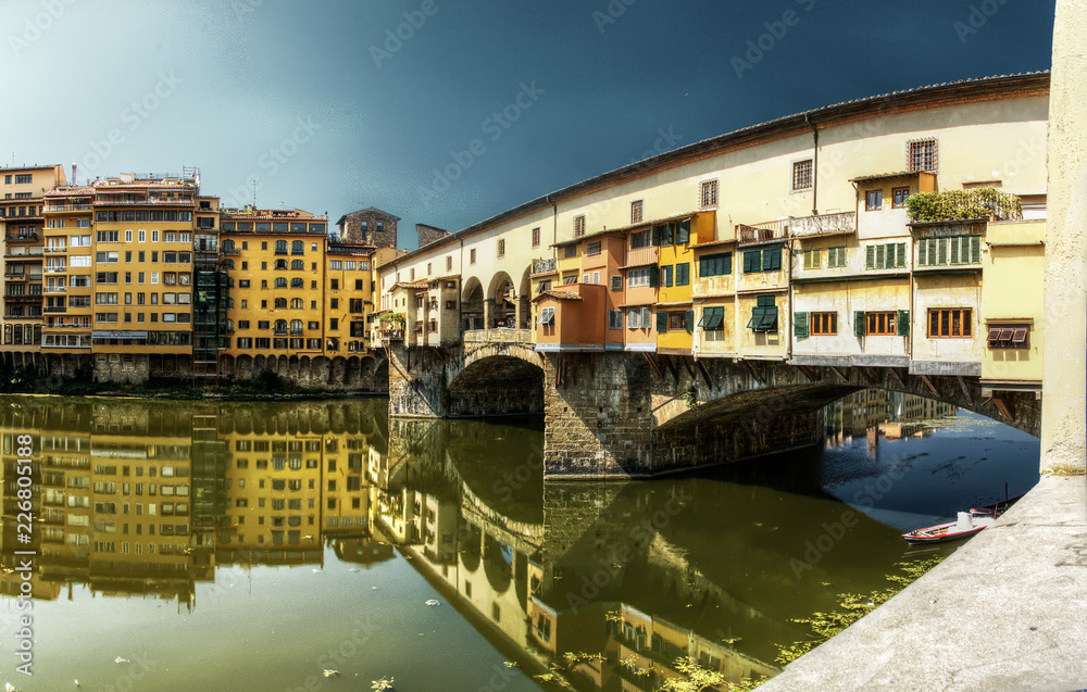 Ponte Vecchio; the old bridge of Florence, Tuscany