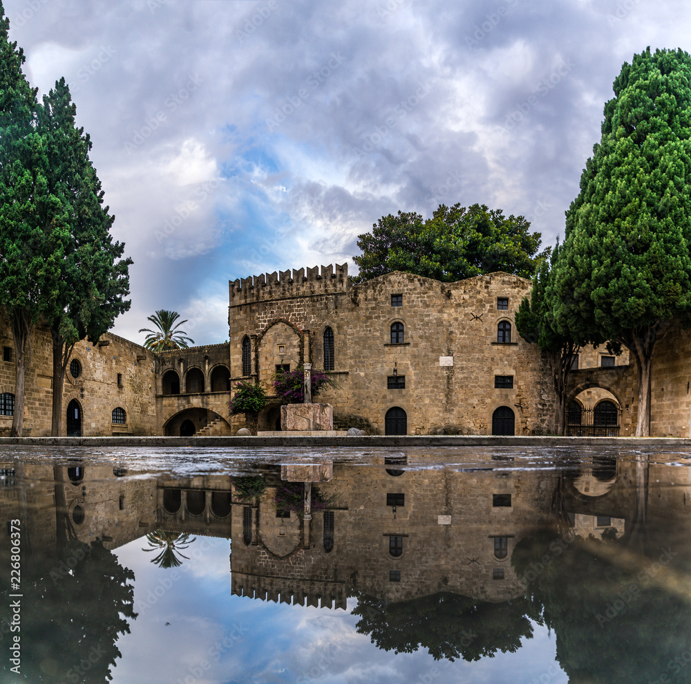 Fototapeta premium Medieval street in the old town of Rhodes
