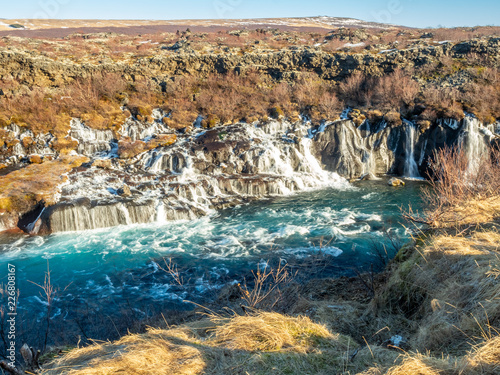 Hraunfossar waterfall in Iceland