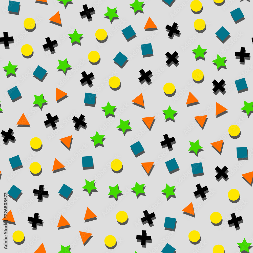 Abstract seamless pattern. Vector pattern with different shapes. Abstract seamless pattern. Vector pattern with different shapes.