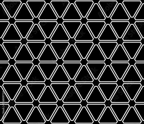 Seamless triangles and hexagons pattern. Geometric texture.