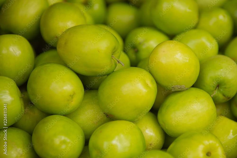 Fresh juicy Jujube or green monkey apple in the market. Fresh juicy Jujube or green monkey apple in the market.