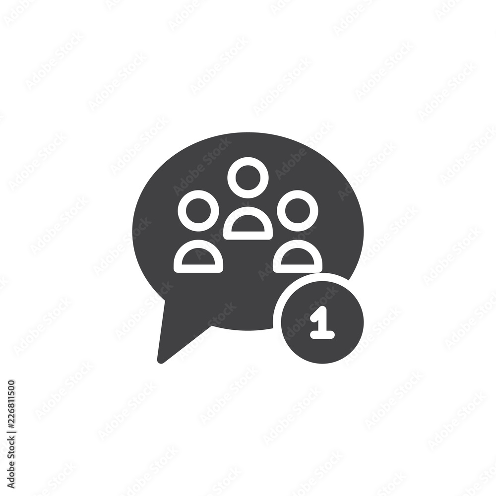 Group chat message vector icon. filled flat sign for mobile concept and web design. new message simple solid icon. Symbol, logo illustration. Pixel perfect vector graphics Group chat message vector icon. filled flat sign for mobile concept and web design. new message simple solid icon. Symbol, logo illustration. Pixel perfect vector graphics