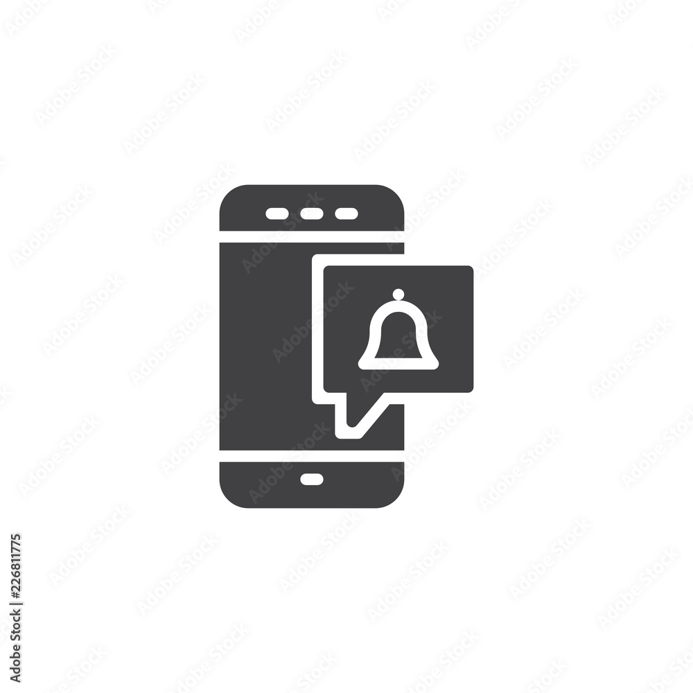 Mobile message notification vector icon. filled flat sign for mobile concept and web design. New chat message simple solid icon. Symbol, logo illustration. Pixel perfect vector graphics Mobile message notification vector icon. filled flat sign for mobile concept and web design. New chat message simple solid icon. Symbol, logo illustration. Pixel perfect vector graphics