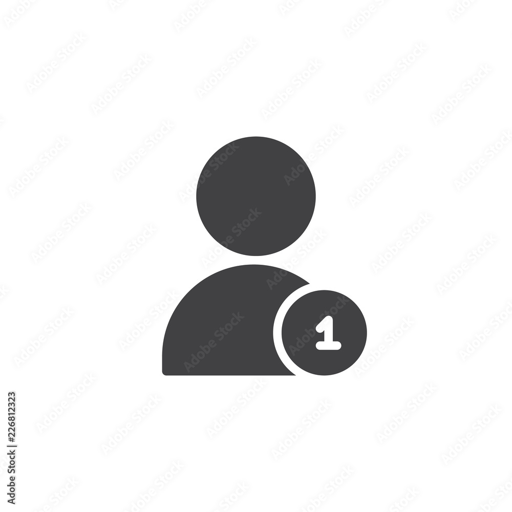New friend request notification vector icon. filled flat sign for mobile concept and web design. new user simple solid icon. Symbol, logo illustration. Pixel perfect vector graphics New friend request notification vector icon. filled flat sign for mobile concept and web design. new user simple solid icon. Symbol, logo illustration. Pixel perfect vector graphics