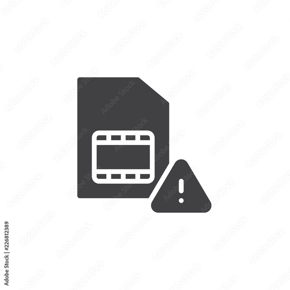 Micro SD card warning notification vector icon. filled flat sign for mobile  concept and web design. simple solid icon. Symbol, logo illustration. Pixel  perfect vector graphics – Stock-Vektorgrafik | Adobe Stock