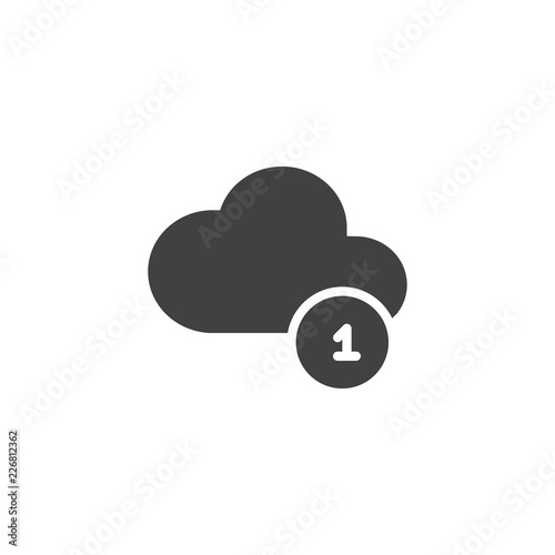 New cloud notification vector icon. filled flat sign for mobile concept and web design. Server message simple solid icon. Symbol, logo illustration. Pixel perfect vector graphics
