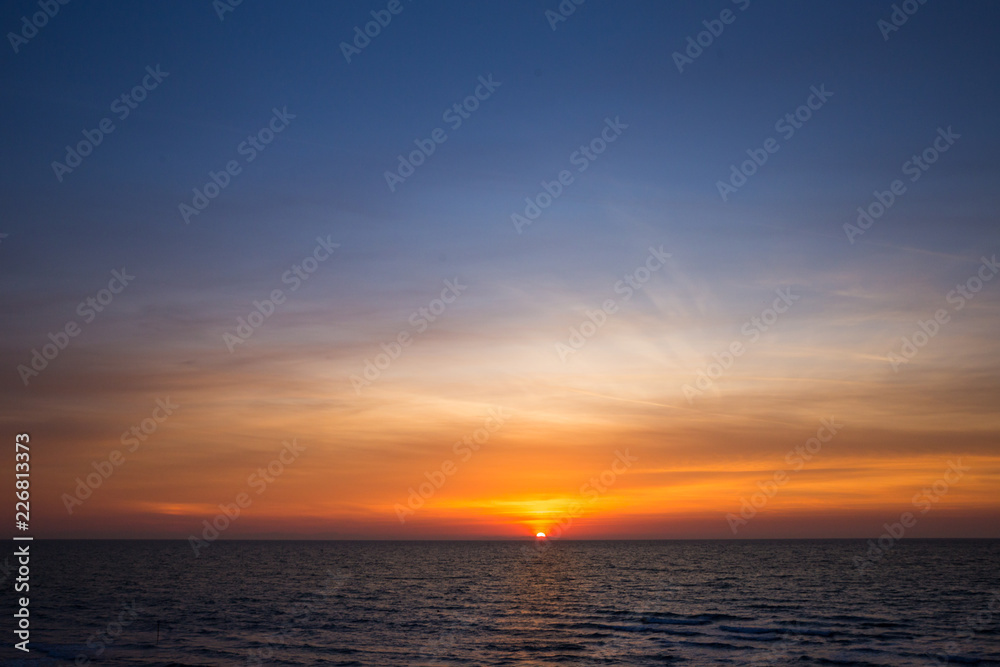 Beautiful Sunset over Adriatic Sea in Italy, Europe