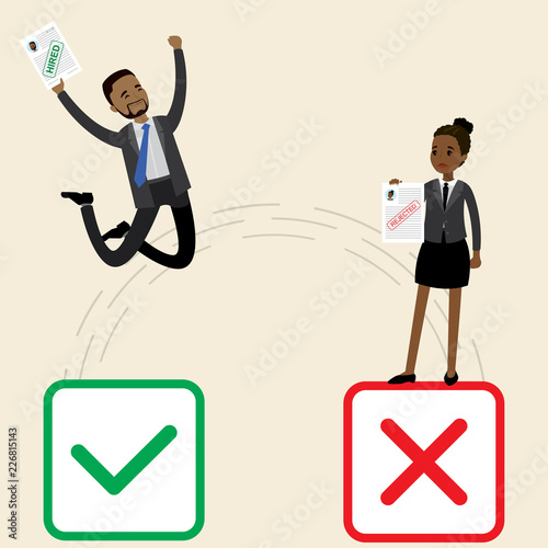 Job search concept, human resources,african american people with resume