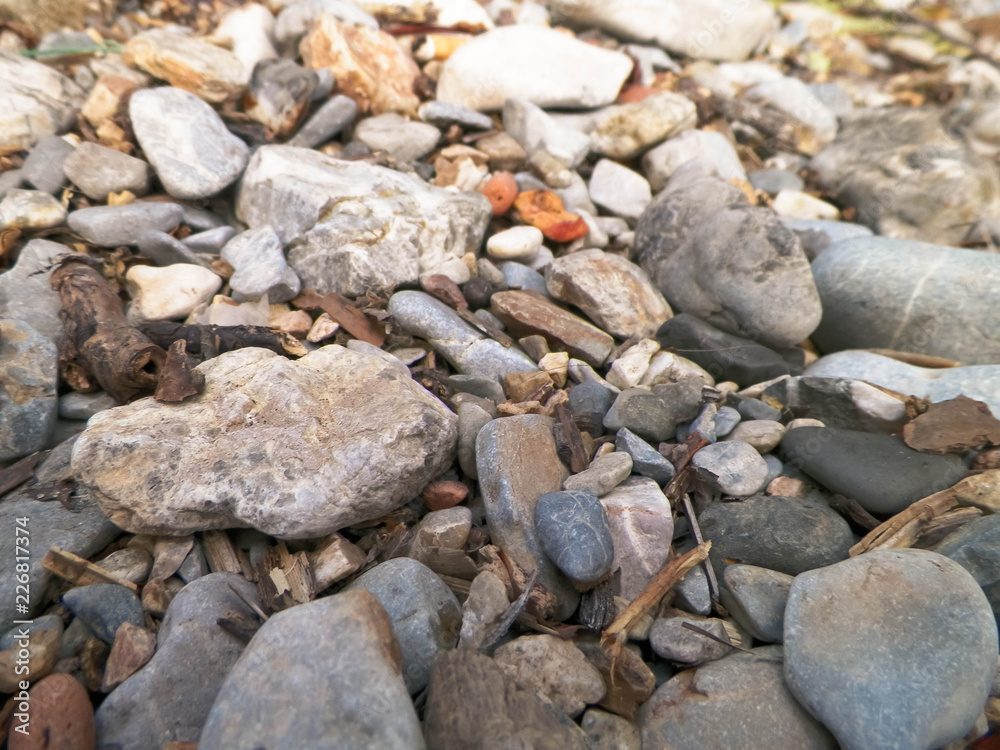 Close up of stones under water as nature background