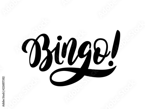 Bingo word. Graphic logo design lottery win concept casino banner Vector illustration