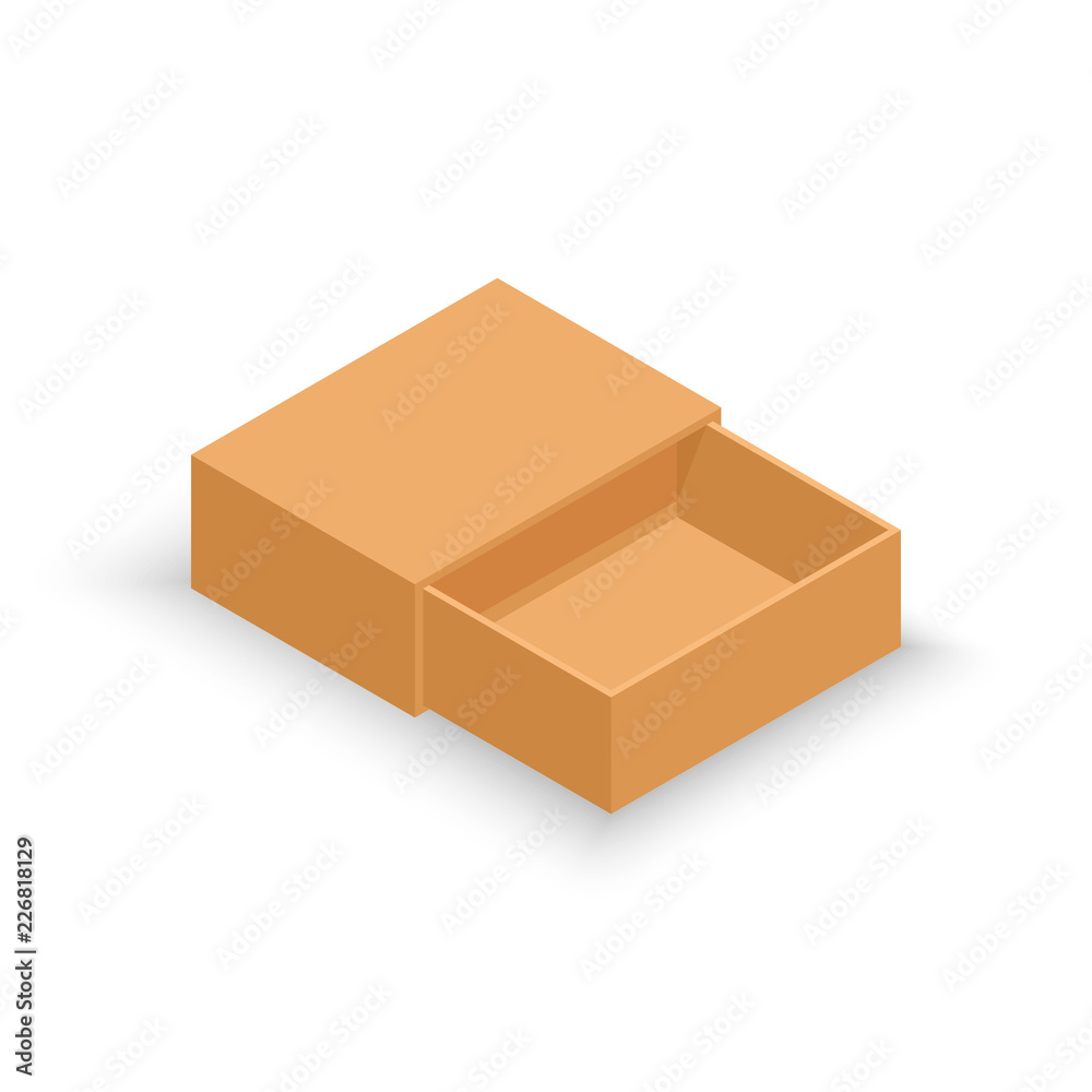 Vector isometric opened cardboard box. Delivery and packaging. Transportation, shipping. Vector isometric opened cardboard box. Delivery and packaging. Transportation, shipping.