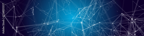 Neural network concept. Connected cells with links. High technology process. Abstract Vector Background