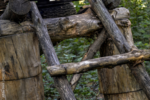 Old wooden construction  close up.