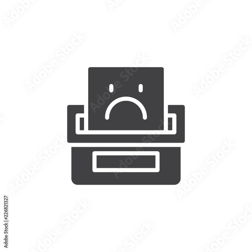 Complaint box vector icon. filled flat sign for mobile concept and web design. Feedbacks simple solid icon. Symbol, logo illustration. Pixel perfect vector graphics