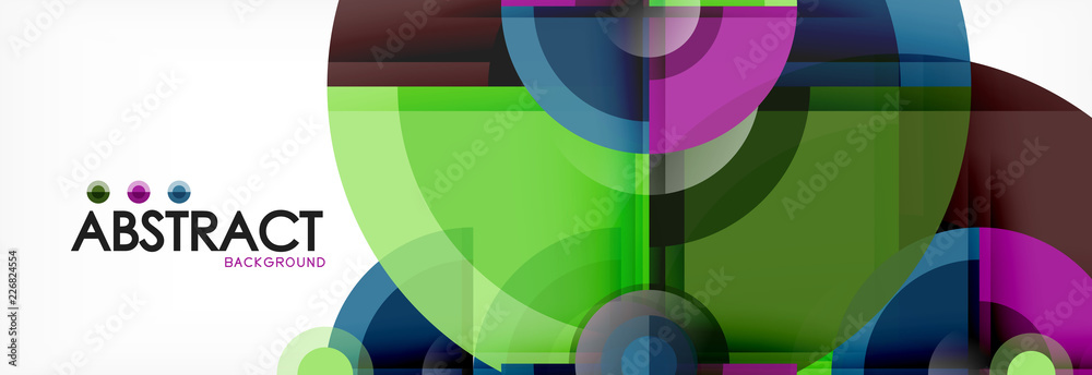 Abstract background bright circles geometric design
