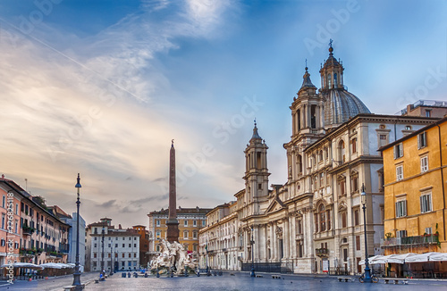 View on Piazza Navona   the Fountain of the Four Rivers  Palazzo Pamphili and the Church of  Sant Agnese in Agone