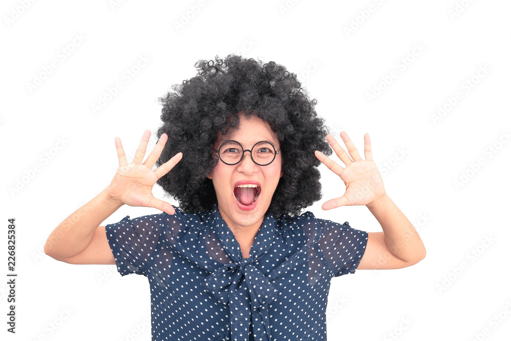 asian woman surprise acting isolated on white background asian woman surprise acting isolated on white background
