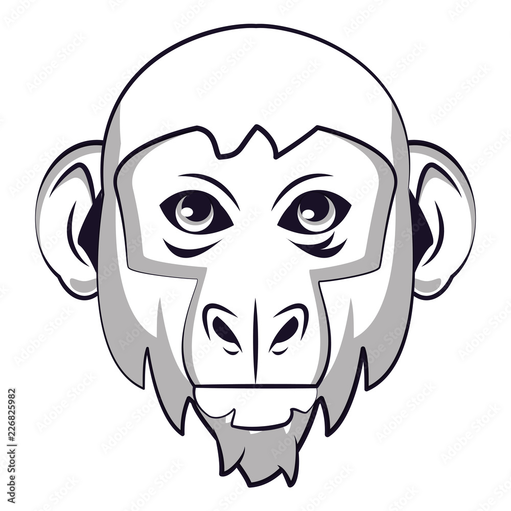 Monkey face cool sketch Monkey face cool sketch