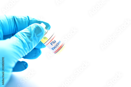 Bottle of Flu vaccine for injection, protective vaccine for influenza virus 
