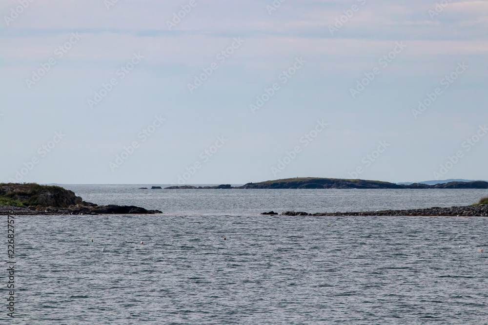 Seascape with island in the distance