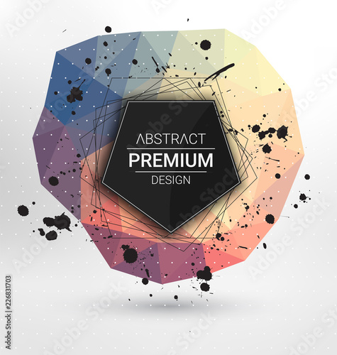 Geometric Polygonal Elements - Abstract Premium Design - Scientific Future Technology Concept - Infographic Background Template - Design Layout for Business Presentations, Flyers or Posters