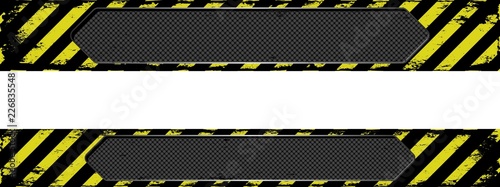 two grunge long banners with danger symbol