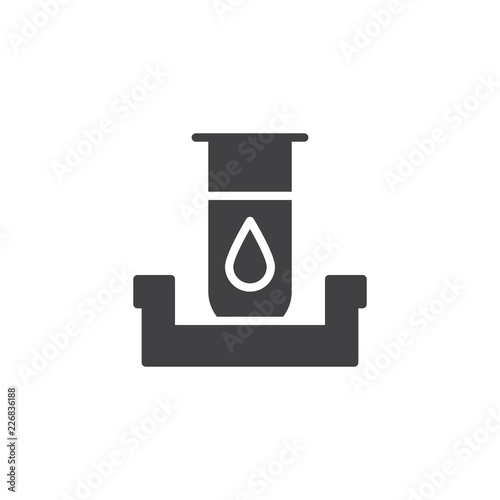 Blood donation vector icon. filled flat sign for mobile concept and web design. Blood test tube simple solid icon. Symbol, logo illustration. Pixel perfect vector graphics