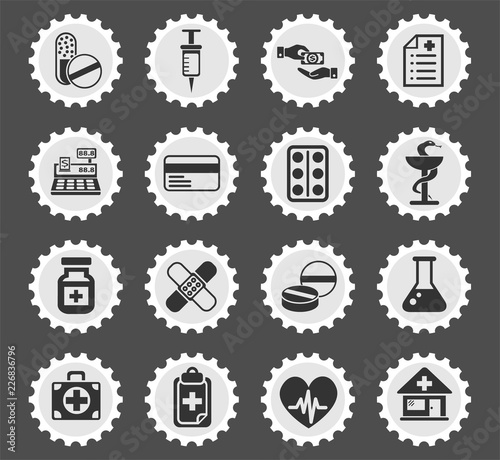 drug store icon set
