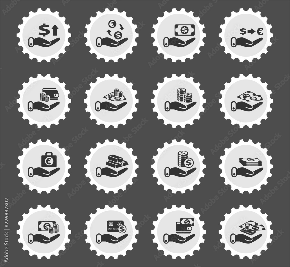 Obraz premium hand and money icon set