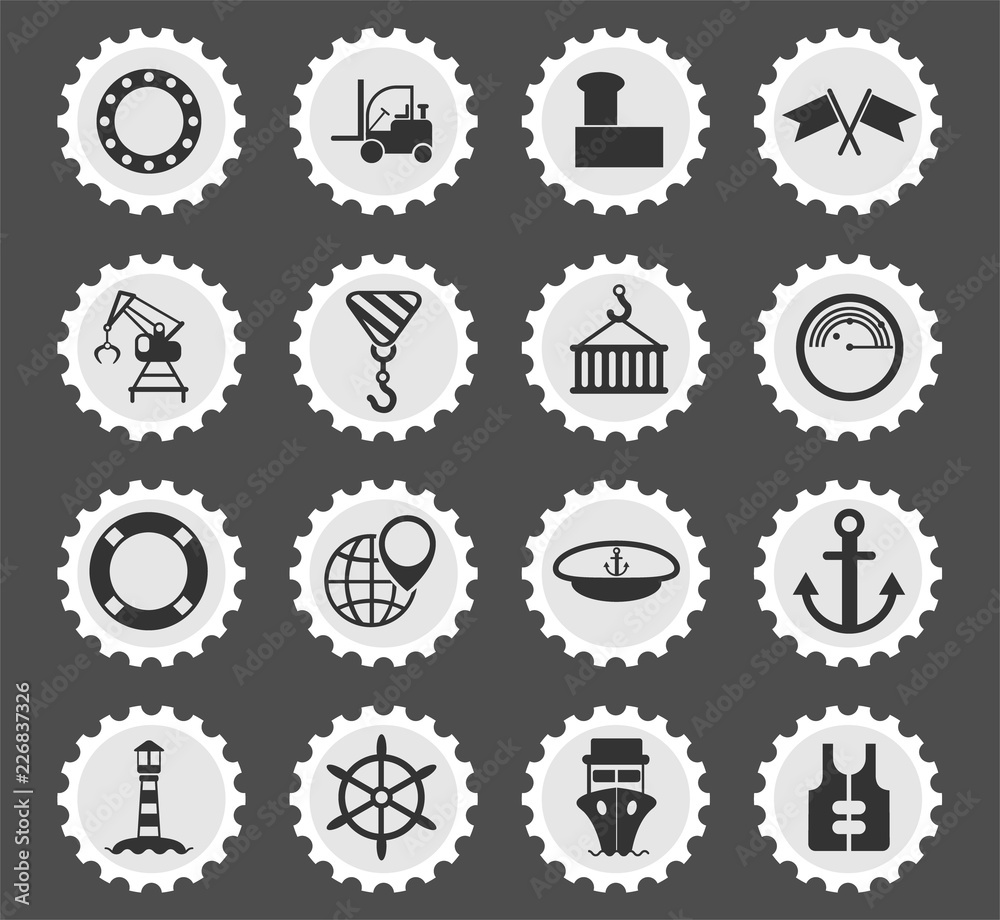 harbor icon set
