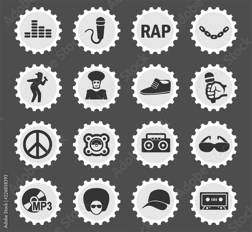 rap icon set