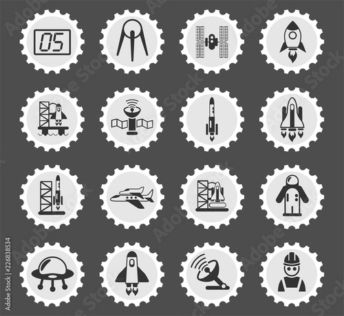 spacecrafts icon set
