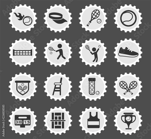 tennis icon set