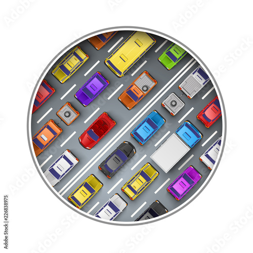 Traffic jam art banner art. Vector illustration