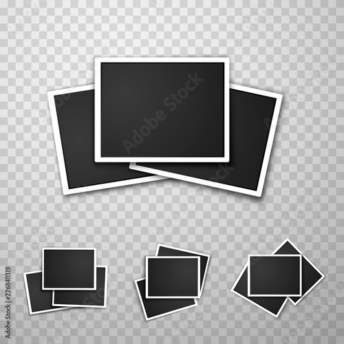 Foto frame collage set collection on the transparent background. Vector illustration