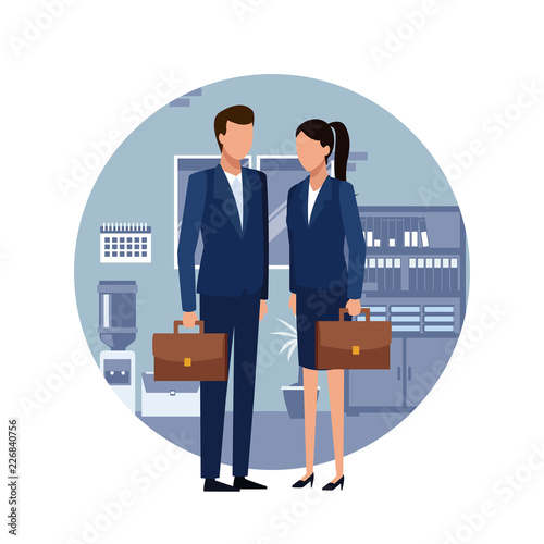 two business colleagues discussing work
