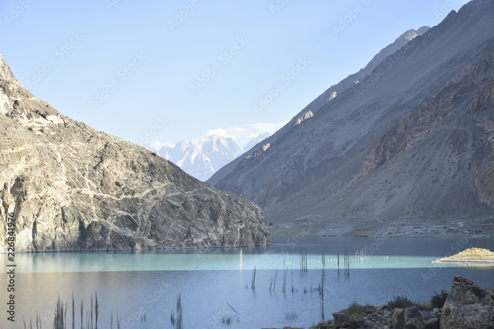 Attabad Lake in mountain