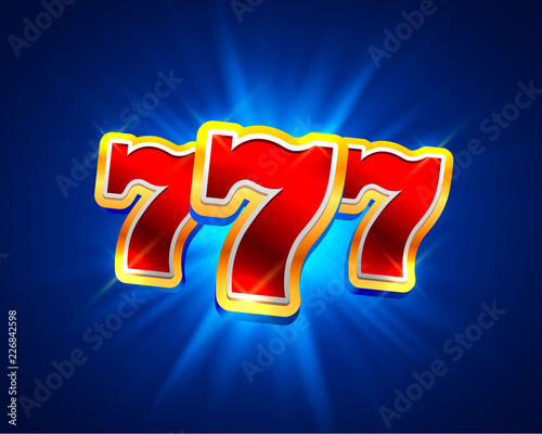 Big win slots 777 banner casino on the blue background. Vector illustration