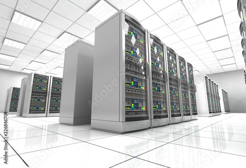 network workstation server room 3d illustration