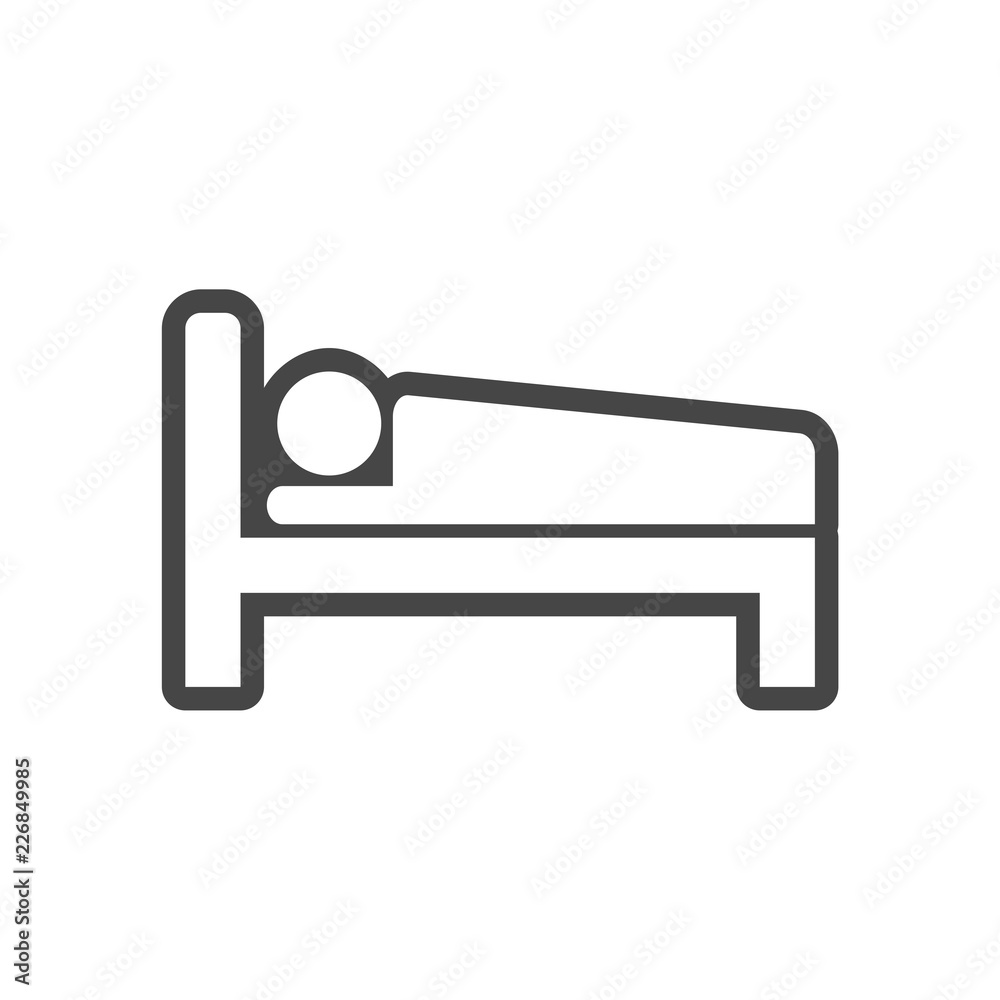 Hospital bed icon, bed icon symbol sleep night hotel motel 