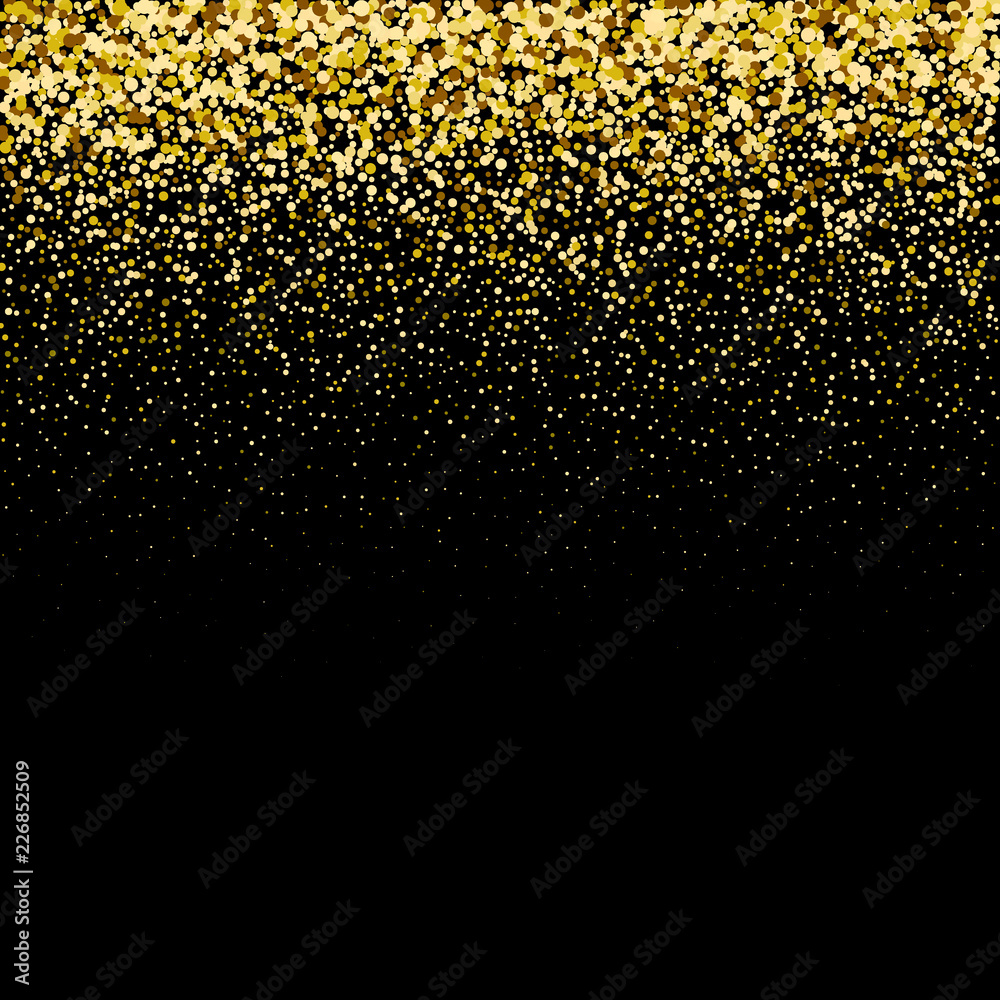 Vector luxury black background with gold sparklers Gold glitter