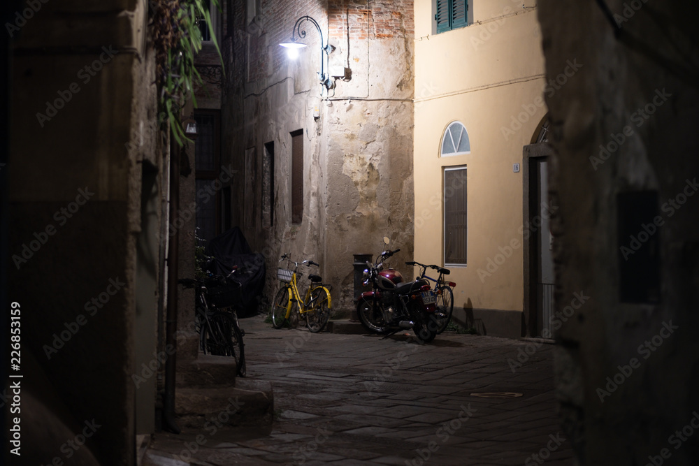 Streets of Lucca at night